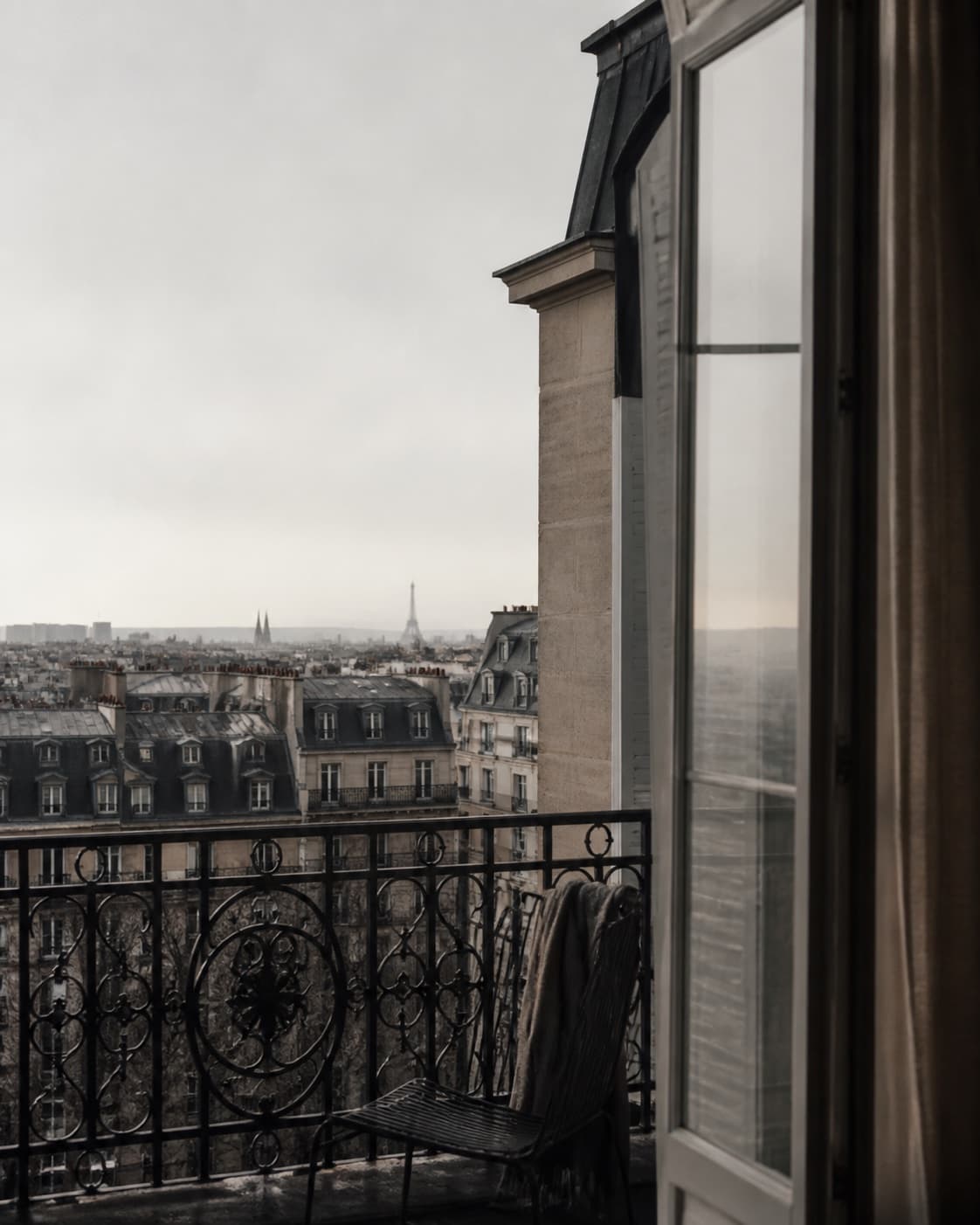Vista de París en blanco y negro
